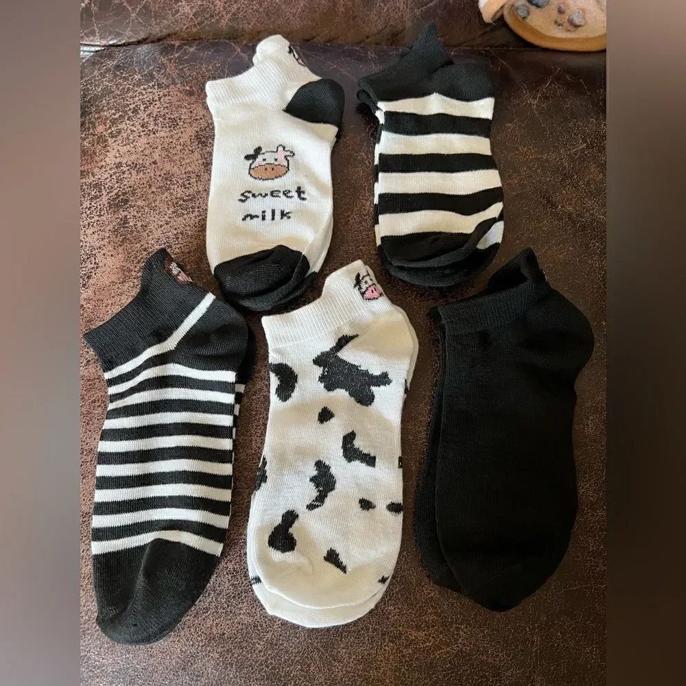 Low Cut Cow Novelty Socks 5 Pack